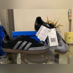 adidas Samba OG W Black with Silver Crystal Accents
